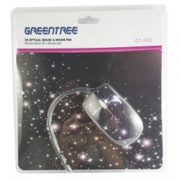 MOUSE  GREENTREE USB CON DISEO + PAD