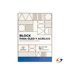 BLOCK DIBUJO OLEO Y ACRILICO DA VINCI 200GR. A4