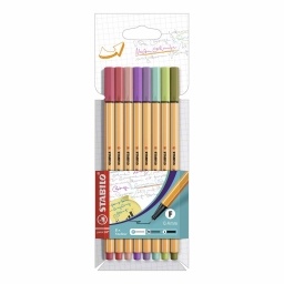 MARCADORES STABILO POINT 88 SOFT COLORS ACUARELABLES X8