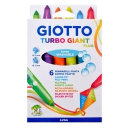 MARCADORES GIOTTO TURBO GIANT GRUESOS FLUO X6