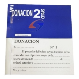 TALONARIO BONO DONACION 2 CIFRAS
